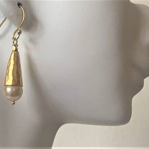Vintage Japan Akoya Pearls Gold Sterling Cap Earrings,Gold Plated Sterling, Saltwater Japanese Cultured Pearls, June Birthstone, Great Gift