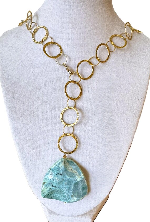 New 26" Adjustable Gold Solid Sterling  Lariat Ne… - image 3