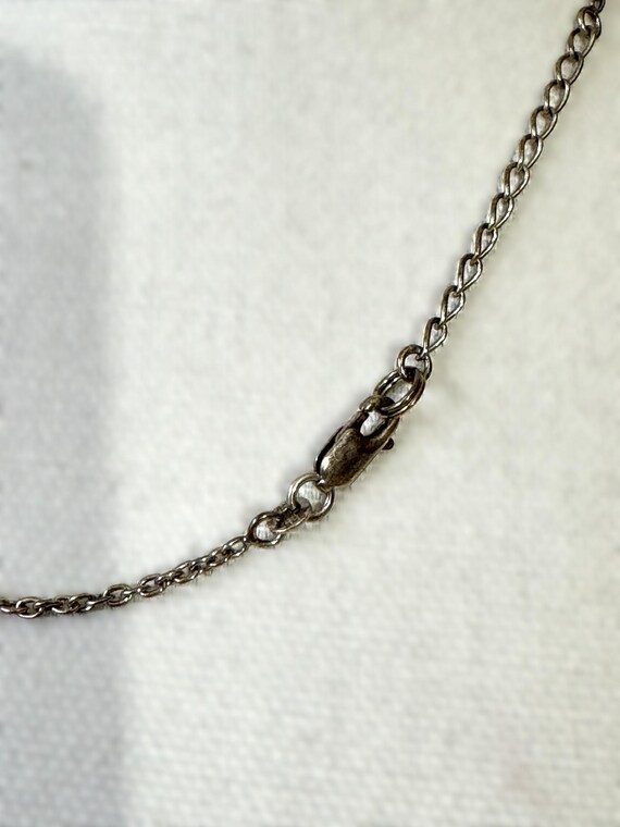 New Solid Sterling Silver Circle Necklace, Antiqu… - image 5