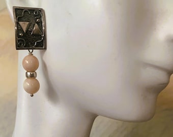 Vintage Angel Skin Coral Sterling Silver Earrings: Handmade Boho Jewelry Jewelry Jewelry
