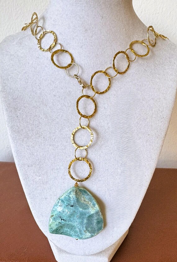 New 26" Adjustable Gold Solid Sterling  Lariat Ne… - image 2