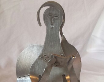 hand formed tin angel