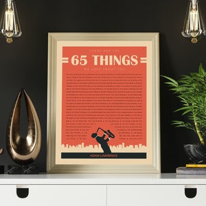 65 POWODÓW, DLA KTÓRYCH CIĘ KOCHAMY; Powody, dla których Cię kocham; Jazz; Muzyczny, spersonalizowany prezent urodzinowy; Prezent dla taty; Instrument; Saksofon
