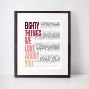 80th Birthday Gift for Dad; 80th Birthday Gift for Men; 80 Things We