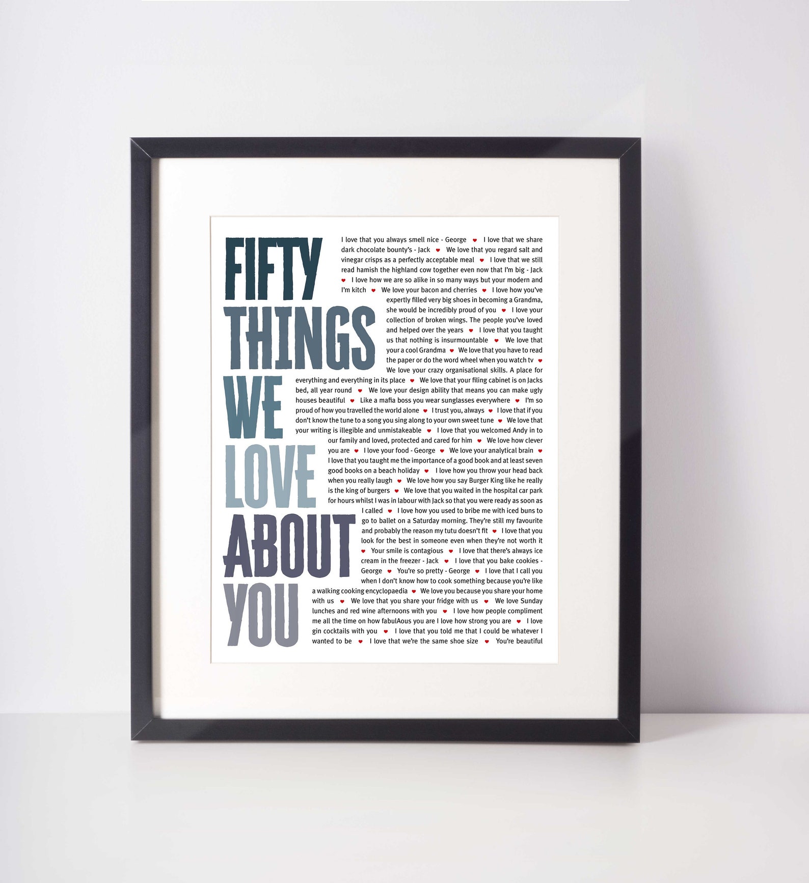 50 THINGS We Love About You 50th Birthday Gift for Her - Etsy