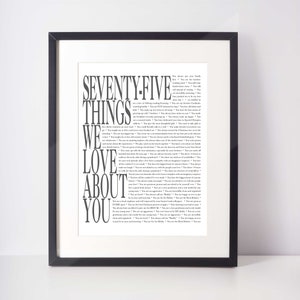 75 REASONS We Love You; Personalized Birthday Gift; Gift for Dad; Gift for Mom; Gift for Husband; Digital Print; 75th Birthday Gift for him