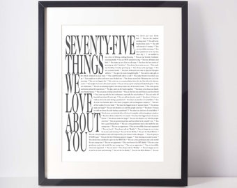 75 REASONS We Love You; Personalized Birthday Gift; Gift for Dad; Gift for Mom; Gift for Husband; Digital Print; 75th Birthday Gift for him