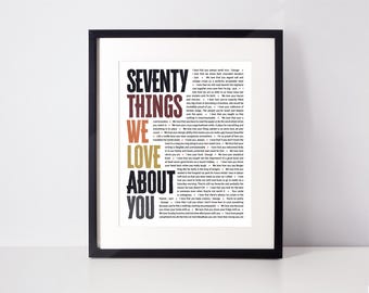 70th Birthday Gift for Dad; 70th Birthday Gift for Men; 70 Things we love about template; 70th Birthday Gifts for Man; Grandpa 70th Birthday