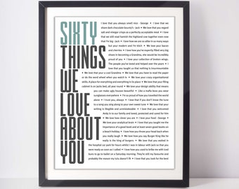 60 THINGS We Love About You; 60th Birthday; Sister 60th; Wife's 60th Birthday; Friend's 60th Birthday; Husband's 60th Birthday; Mom's 60th