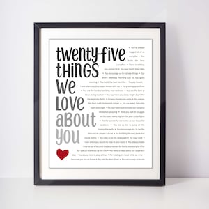 25 REASONS We Love You; 25th Birthday Gift; Daughter&#39;s 25th Birthday; Gift for Daughter; Best friend&#39;s 25th; 25th Birthday; Gift for her