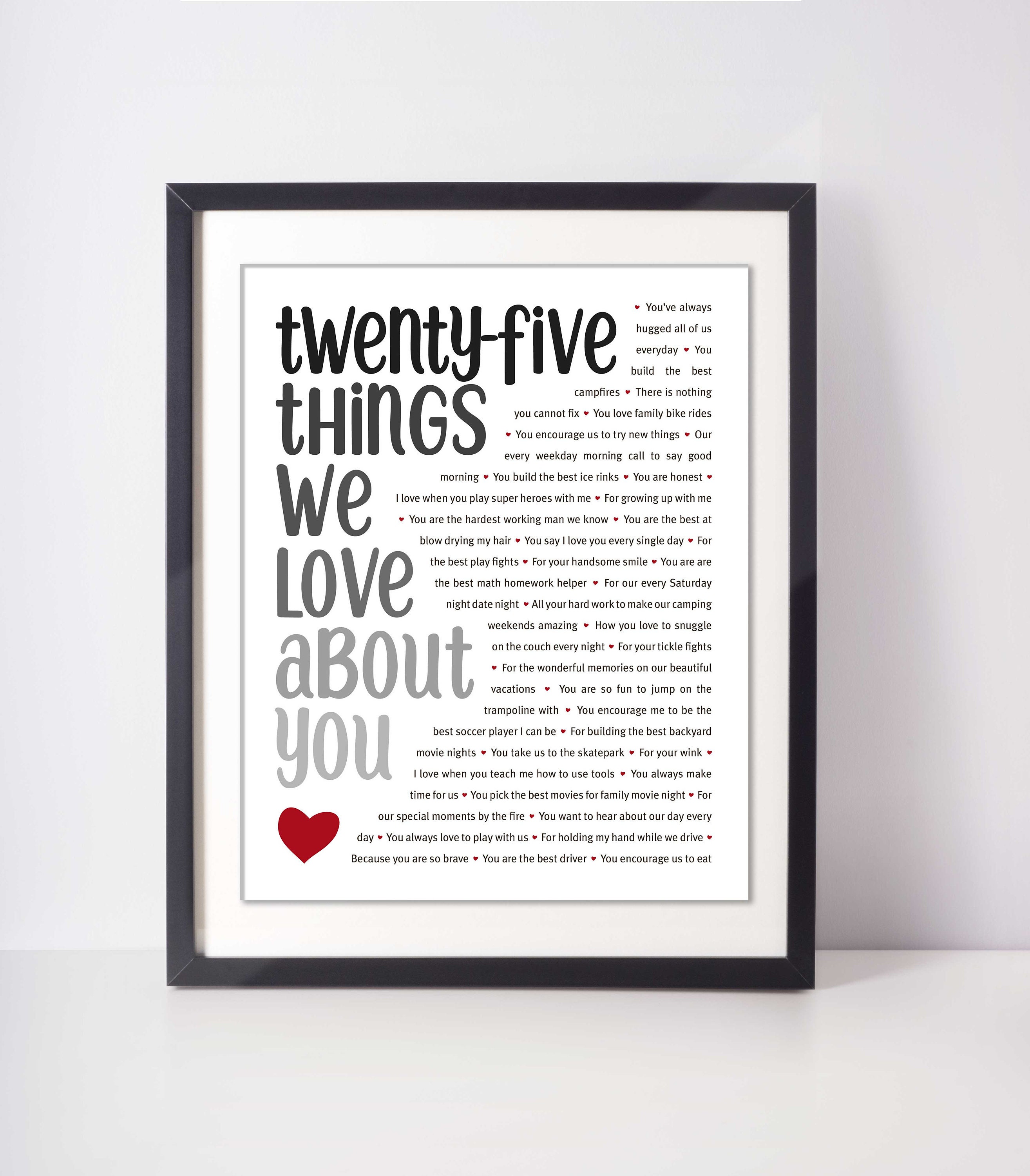 25 REASONS We Love You; 25th Birthday Gift; Daughter's 25th