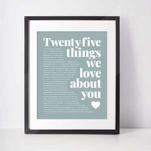 25 Reasons We Love You; 25th Birthday Gift for daughter; 25th Birthday Gift for her; 25 Things we love about you; Gift for woman; Digital
