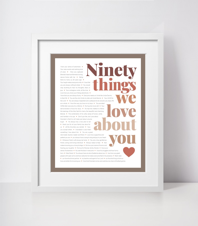75 THINGS We Love About You 75th Birthday Gift for Aunt Gift for Grandma Mom's 75th Birthday Gift for Mom 75th birthday gifts image 10