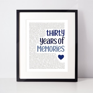 30 Jahre Erinnerungen; Besonderes Geschenk von der ganzen Familie; 30th Überraschung für Mann; Bruder; Sohn; Papa; Mann; Ihn; Personalisierter Geburtstag; Dreißig