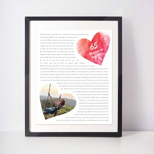 65 REASONS We Love You; Reasons I love you; Gift for Grandma; Personalized Birthday Gift; Gift for Sister; Gift for Mom; Gift for Aunt