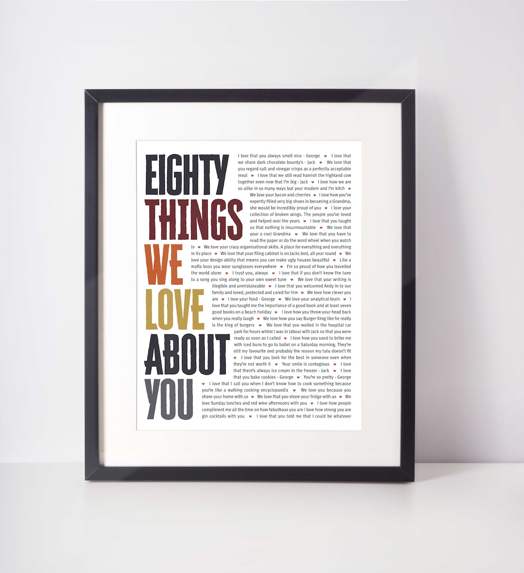 80th Birthday Gift for Dad; 80th Birthday Gift for Men; 80 Things We