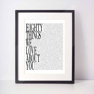 80 REASONS We Love You; Personalized Birthday Gift; Gift for Dad; Gift for Mom; Gift for Husband; Digital Print;