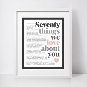 75 THINGS We Love About You 75th Birthday Gift for Aunt Gift for Grandma Mom's 75th Birthday Gift for Mom 75th birthday gifts image 7