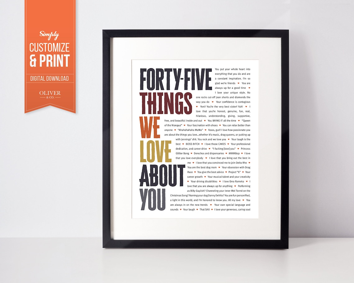 45 things I love about you
