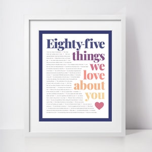 75 THINGS We Love About You 75th Birthday Gift for Aunt Gift for Grandma Mom's 75th Birthday Gift for Mom 75th birthday gifts image 9