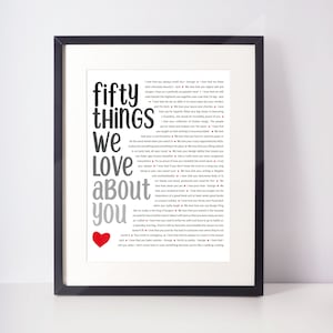 50 GRÜNDE Wir lieben dich; 50 Gründe, warum ich dich liebe; 50 Gründe; Personalisiertes Geburtstagsgeschenk; Geschenk für Papa; Geschenk für Mama; Digitaldruck;