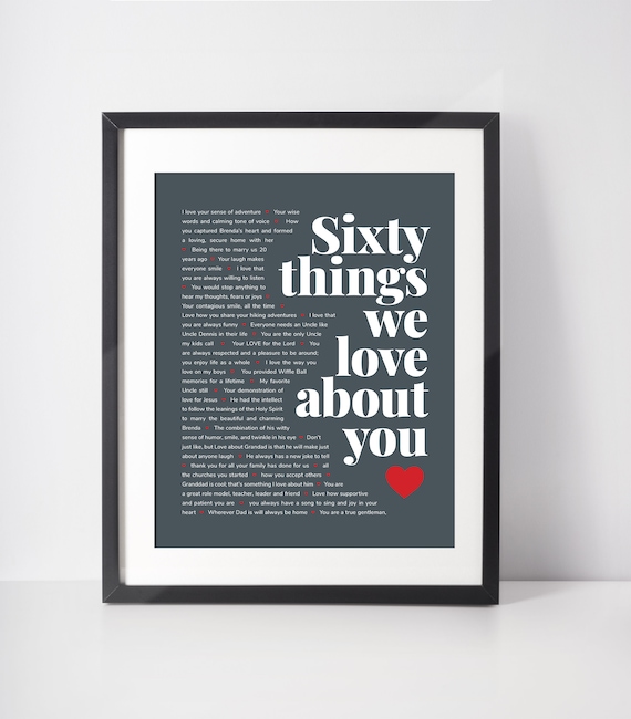 60th Birthday Gift for Men Gift for Him Gift for Dad Gift Etsy