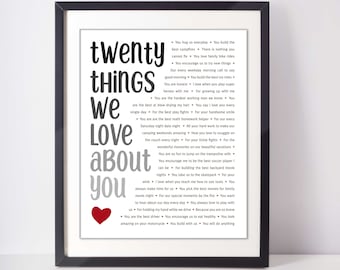 20 THINGS We Love About You; 20th Birthday; Sister 20th Birthday; Friend's 20th Birthday; Girlfriend 20th Birthday; Gift for her; Twenty