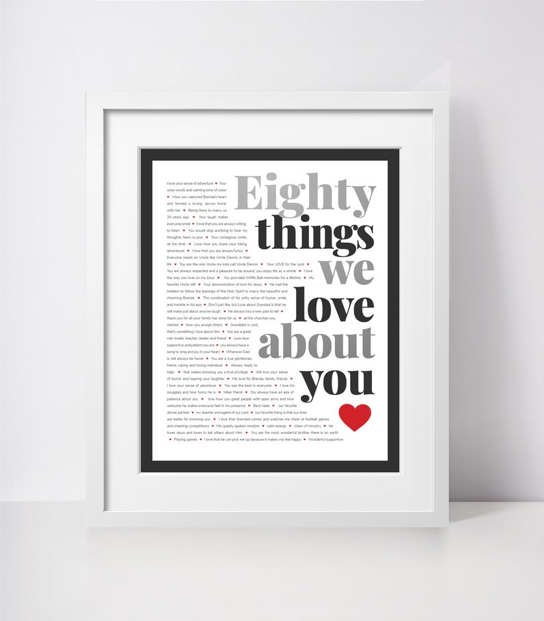 75 THINGS We Love About You 75th Birthday Gift for Aunt Gift for Grandma Mom's 75th Birthday Gift for Mom 75th birthday gifts image 8