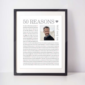 50 REASONS We Love You; Personalized Birthday Gift; Gift for Brother; Gift for Dad; Gift for Husband; Digital; 50th Birthday gift for man