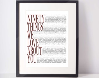 90 THINGS We Love About You; 90th Birthday; Gift for Uncle; Gift for Papa; Grandpa's 90th Birthday; Father's 90th Birthday