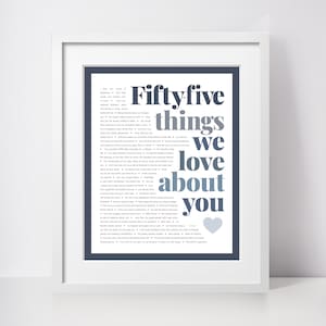 55 THINGS We Love About You; 55th Birthday; Brother 55th; Husband&#39;s 55th Birthday; 55th birthday gift for men; Dad&#39;s 55th Birthday