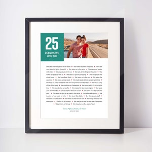 25 DINGE, die wir an Dir lieben; 25. Geburtstag; Geschenk für Tochter; Geschenk für Schwester; Tochter zum 25. Geburtstag; Geschenk für Sohn; Geschenke zum 25. Geburtstag