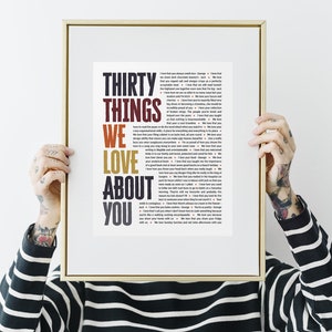 30 REASONS We Love You; 30th Gift for husband; 30 Reasons; Personalized Birthday Gift; 30th Birthday Gift for him; 30th Birthday Gifts