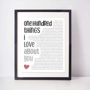 100 REASONS We Love You; Personalized 100 Things We Love About You Poster; Milestone Present; 100th Birthday Gift for Men; Gift Custom