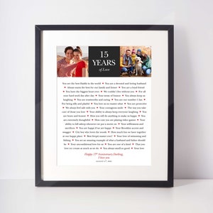 15. Hochzeitstag; GRÜNDE Ich liebe dich; Jubiläumsgeschenk für Frau; Geschenk für Ehemann; 15. Kristallhochzeit; Hochzeitsgelübde; Hochzeitslied