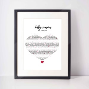 50 GRÜNDE Wir lieben dich; 50 Gründe, warum ich dich liebe; 50. Hochzeitstag; Happy 50th Birthday; Geschenk für Papa; Geschenk für Mama; Fünfzig; Freund