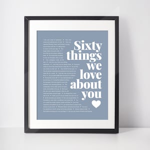 60 raisons pour lesquelles nous vous aimons; Cadeau de 60e anniversaire pour femme; Cadeaux de 60e anniversaire pour maman; Cadeaux pour Sœur; Cadeau pour maman; Cadeau pour femme; 60e cadeau