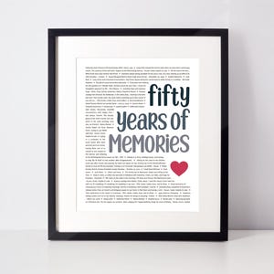 Schönes Geschenk für jemand der schon alles hat! 50 Jahre Erinnerungen; 50. Geschenk für Ehemann; Papa; Bruder; Onkel; Partner; Mann; Fünfzig Gründe