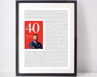40 THINGS We Love About You; 40th Birthday; Brother 40th; Husband's 40th Birthday; Friend's 40th Birthday; Dad's 40th Birthday; 40 Reasons