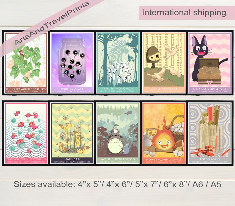 HAYAO MIYAZAKI A4 POSTERS Valentines Day Gift Great Anime Films Wall Art Prints