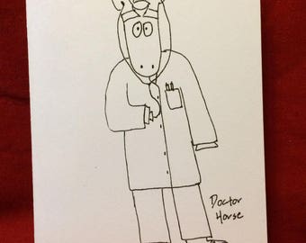 Doctor Horse Greeting Card (Birthday, Thinking of You, For fun, Anytime Card!)