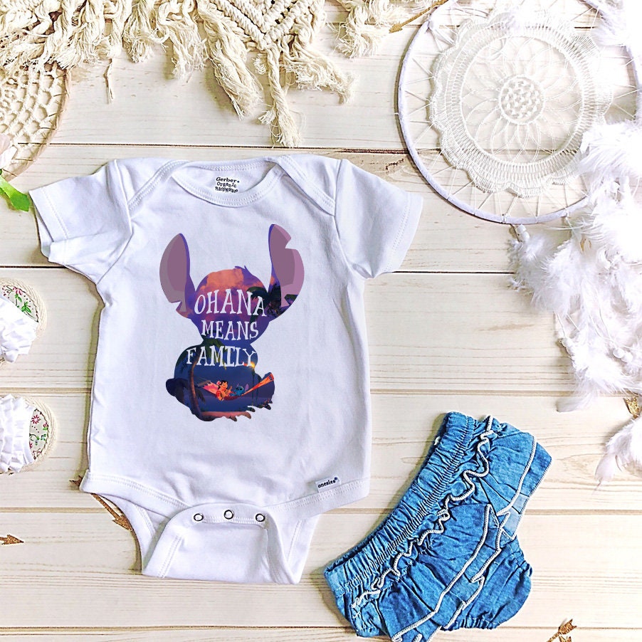 Lilo and Stitch Ohana Means Family Newborn Jumpsuit Baby Romper Bodysuit Clothes