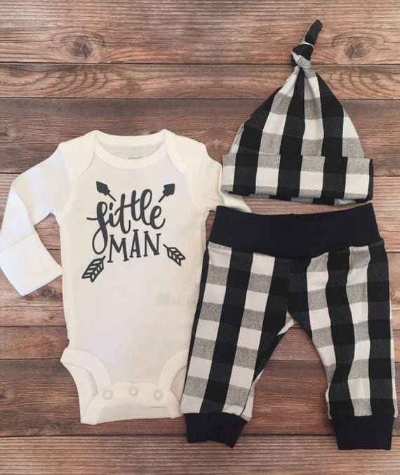 buffalo plaid newborn outfit