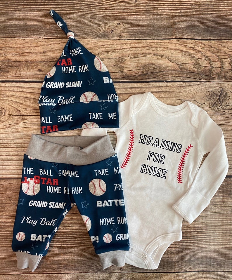 Heading for Home Baseball Baby Boy Coming Home Outfit Going Etsy