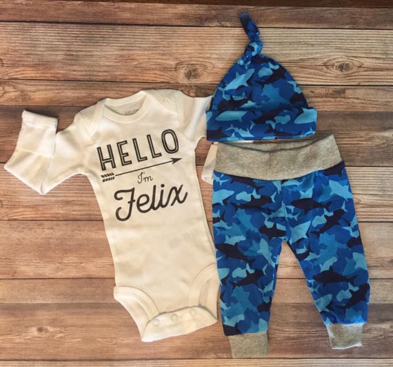 Baby Boy Coming Home Outfit,Baby Shark Outfit Shark,Shark Outfit,Baby Boy Gift,Baby Shower Gift