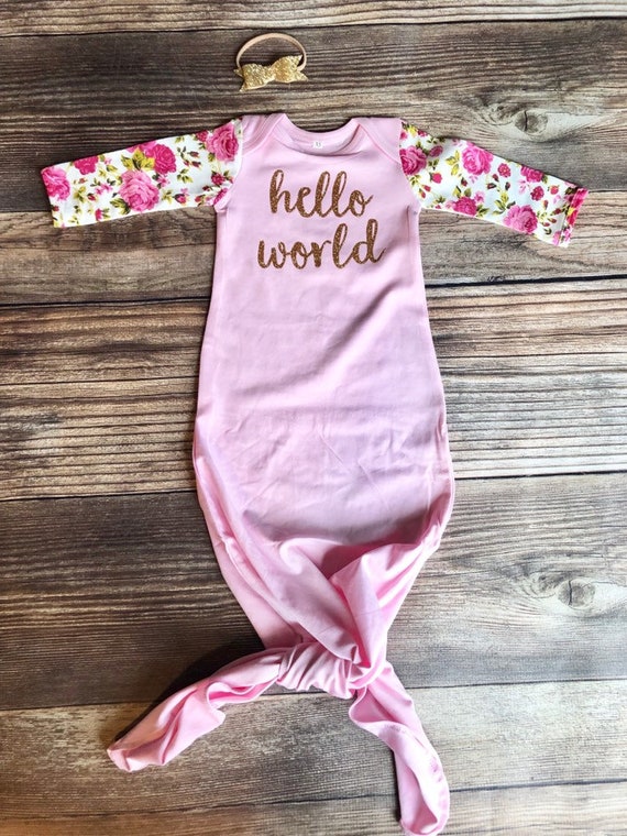 pink newborn gown