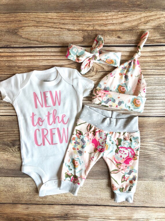 new to the crew baby girl outfit