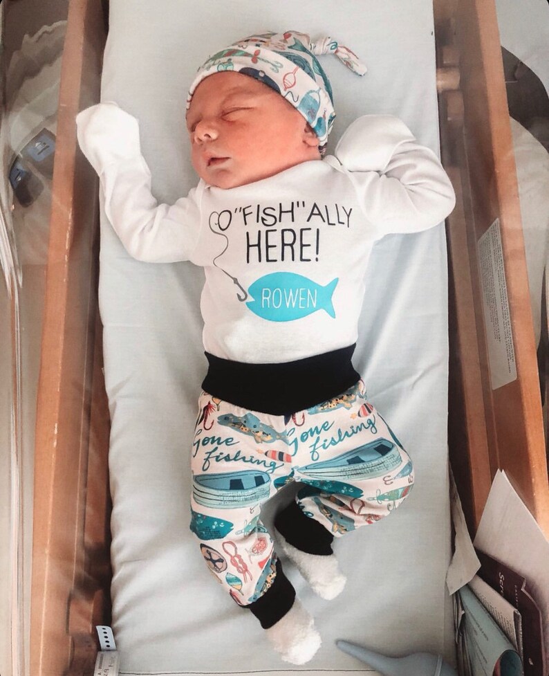 Ofishally Here Newborn Outfit Fishing Hunting Baby Fishing Etsy