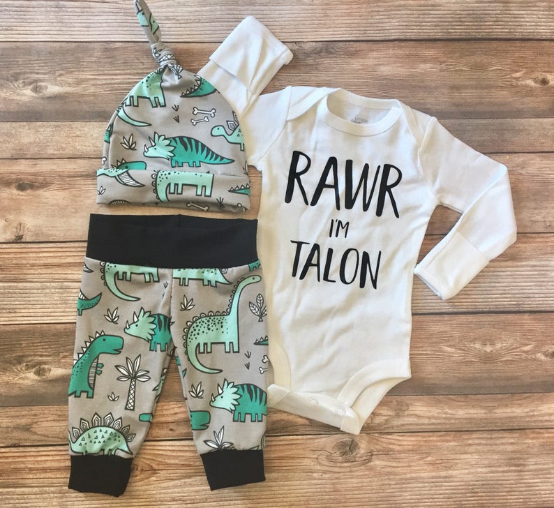 Rawr I'm Baby Dinosaur Coming Home Outfit Newborn Boy Etsy