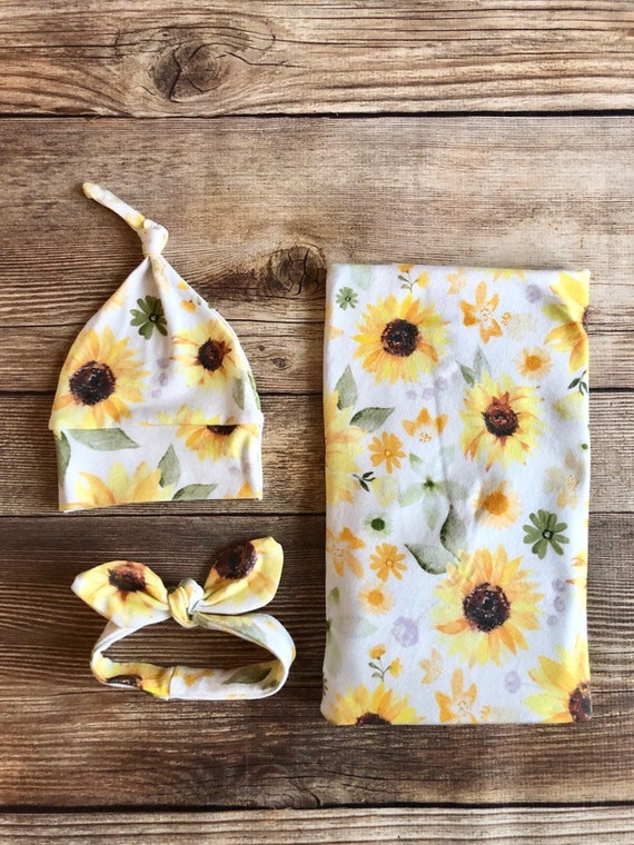 sunflower baby swaddle